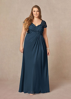 Azazie Jet Final Sale Dusty Blue A-Line Sequins Chiffon Dress image9