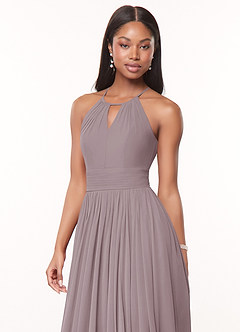 Azazie Cherish Bridesmaid Dresses Dusk A-Line Pleated Chiffon Dress image1