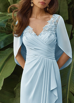 Azazie Santa Clara Mother of the Bride Dresses Sky Blue A-Line Lace Dress image2