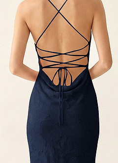 Natasha Navy Jacquard Corset Mermaid Prom Dress image7