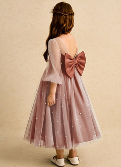 Azazie Trudy Flower Girl Dresses Auburn Ball-Gown Sweetheart Neckline Tulle Dress image7