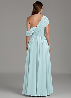 Azazie Nyah Bridesmaid Dresses Mist A-Line Off the Shoulder Chiffon Dress image2