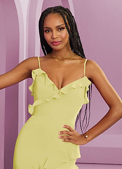 Barbie ♥ Azazie At-home Try On Dresses Cabernet Sheath Chiffon Dress image7