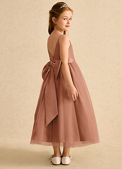 Azazie Patootie Flower Girl Dresses Bronzer A-Line Spaghetti Strap Tulle Dress image2