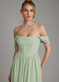 Azazie Caterina Bridesmaid Dresses Dusty Sage A-Line Corset Chiffon Dress image8