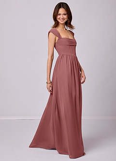 Barbie ♥ Azazie Bridesmaid Dresses Amethyst A-Line Corset Chiffon Dress image3