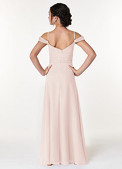 Azazie Alivia Junior Rose Petal A-Line Off the Shoulder Chiffon Dress image2
