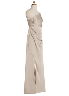 Azazie Eren Junior Frost Sheath Pleated Stretch Satin Dress image6