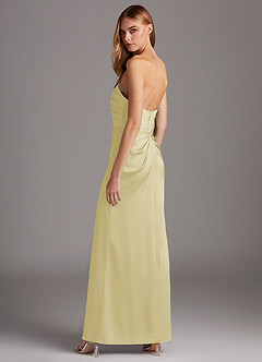 Azazie Lexie Final Sale Lemon Sorbet Sheath Strapless Stretch Satin Convertible Dress image5
