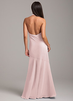 Azazie Lorena Bridesmaid Dresses Blushing Pink Mermaid Pleated Chiffon Dress image7