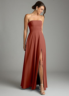 Azazie Tamira Suknie dla druhen Linia A Pofałdowany Szyfon Do ziemi Sukienka image2