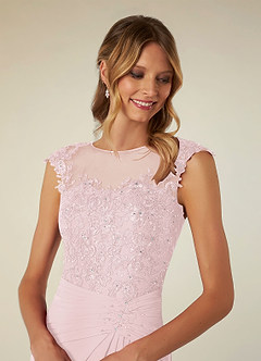Azazie Libby Kleider für die Brautmutter A-Linie Schaufel Pailletten Chiffon Kleid Zartrosa image5