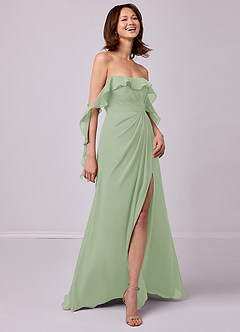 Barbie ♥ Azazie Bridesmaid Dresses A-Line Off the Shoulder Chiffon Floor-Length Dress image5