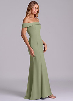 Azazie Luciana Brautjungfernkleider Wandelbar Etui Schulterfrei Chiffon Kleid Pistazie image5
