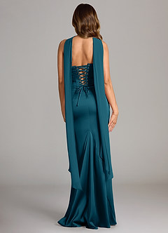 Azazie Sorrel Bridesmaid Dresses Ink Blue Mermaid Strapless Stretch Satin Convertible Dress image2