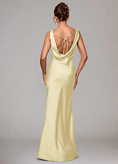 Azazie Rylina Final Sale Lemon Sorbet Mermaid Stretch Satin Dress image5