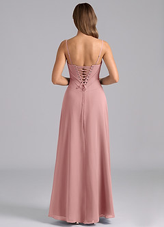 Azazie Valentine Bridesmaid Dresses Dusty Rose A-Line Corset Chiffon Dress image2