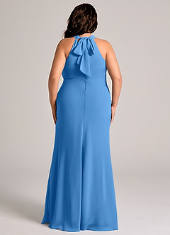 Azazie Doretta Bridesmaid Dresses Blue Jay Mermaid Pleated Chiffon Dress image7