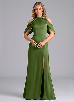 Azazie Bonny Bridesmaid Dresses Juniper Mermaid Off the Shoulder Stretch Satin Dress image4