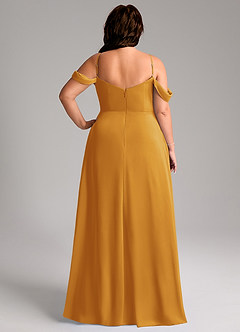 Azazie Marley Bridesmaid Dresses Butterscotch A-Line Off the Shoulder Chiffon Convertible Dress image12