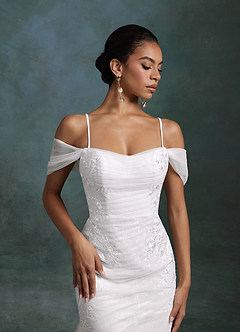 Azazie Ella Wedding Dresses Diamond White Mermaid Sweetheart Neckline Tulle Dress image7