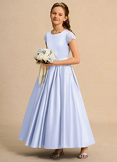 Azazie Bunny Junior Formal Robe Demoiselle D'honneur Fillette Robe Princesse en Dentelle Lavande image6