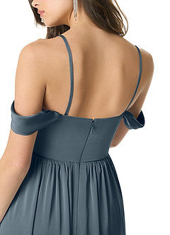 Azazie Morana Bridesmaid Dresses Twilight A-Line Off the Shoulder Stretch Satin Convertible Dress image9