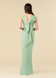 Azazie Ellen Mother of the Bride Dresses Dusty Sage Sheath Side Slit Stretch Crepe Dress image2
