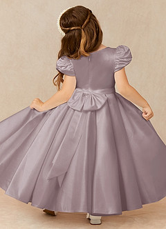 Azazie Jewel Robe Demoiselle D'honneur Fillette Robe Princesse en Mat Satiné Plissée Crépuscule image2