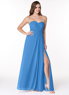Azazie Arabella Allure Bridesmaid Dresses Blue Jay A-Line Sweetheart Neckline Chiffon Convertible Dress image5