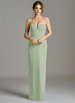 Azazie Darcie Abiti da Damigella Abito Convertibile Tubino in Chiffon Senza Cinturino Verde Salvia image1