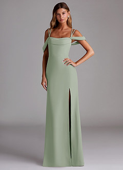 Azazie Callan Bridesmaid Dresses Dusty Sage Mermaid Pleated Chiffon Convertible Dress image1