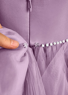 Azazie Tinie Blumenmädchenkleider Ballkleid Schleifen Tüll Kleid Blauregen image8