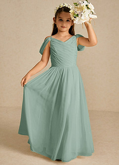 Azazie Chelle Final Sale Agave A-Line Pleated Chiffon Dress image1