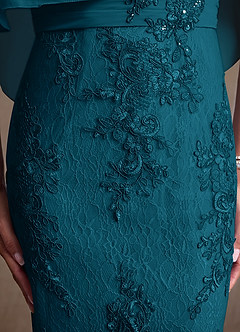Azazie Amrita Mother of the Bride Dresses Ink Blue Mermaid Lace Chiffon Dress image7