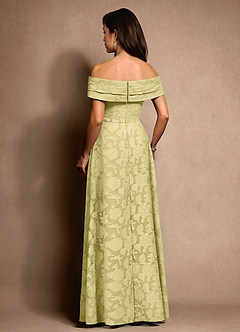 Azazie New Britain Mother of the Bride Dresses Lemon Sorbet A-Line Pleated Floral Burnout Dress image3
