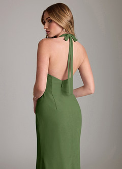 Azazie Valerie Bridesmaid Dresses Olive Mermaid Pleated Chiffon Dress image6