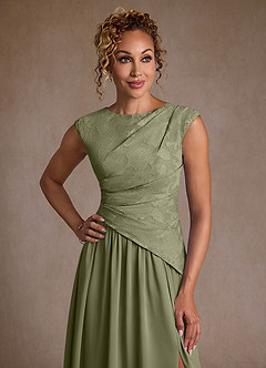 Azazie Kalleen Mother of the Bride Dresses Pistachio A-Line Pleated Chiffon Dress image6
