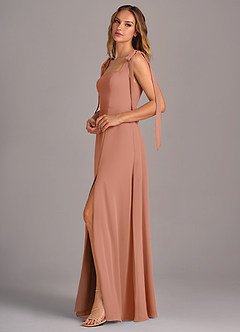 Azazie Debra Bridesmaid Dresses MAI TAI A-Line with Pockets Chiffon Convertible Dress image4