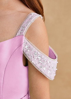 Azazie Jodi Flower Girl Dresses Candy Pink A-Line Matte Satin Dress image6