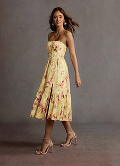 Gigi Light Yellow Midi Dress image3