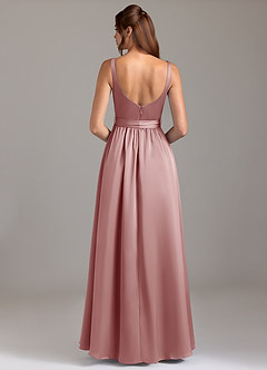 Azazie Elliott Vestidos de damas de honor Vestido de Rosa Polvorienta de Satén Elástico de Corte en A con Con bolsillos image6