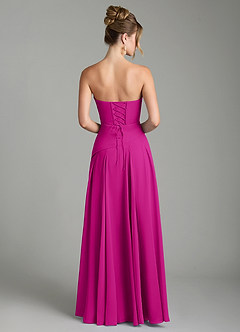 Azazie Gabriela Bridesmaid Dresses Fuchsia A-Line Corset Chiffon Dress image8