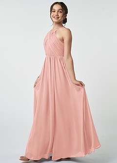Azazie Leighton Junior Rosette A-Line Pleated Chiffon Dress image4