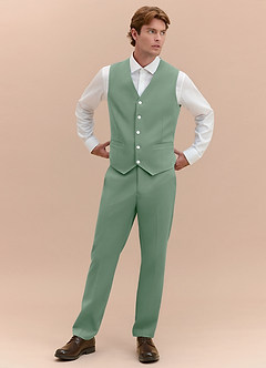 front James Matcha Structured Stretch Suit Vest