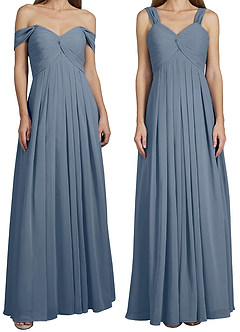 Azazie Kaitlynn Bridesmaid Dresses Twilight Empire Ruched Chiffon Convertible Dress image8