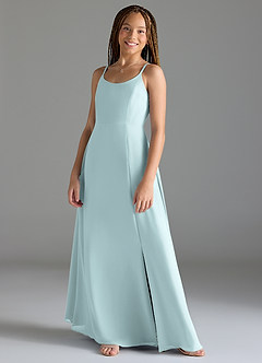 Azazie Moira Junior Mist A-Line with Pockets Chiffon Dress image3