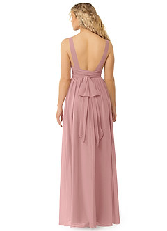 Azazie Kora Bridesmaid Dresses Dusty Rose A-Line Pleated Chiffon Dress image4