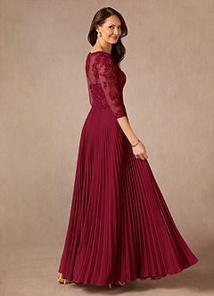 Azazie Corinne Mother of the Bride Dresses Burgundy A-Line Sequins Chiffon Dress image2