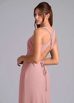 Azazie Evadne Bridesmaid Dresses Dusty Rose A-Line Pleated Chiffon Dress image8
